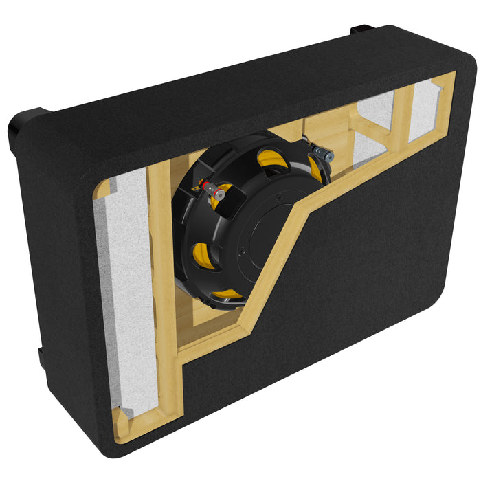 BXSQ112 1200W Peak (600W RMS) Sealed 2-Ohm Loaded Enclosure with Single 12" SQ-Series Shallow-Mount Subwoofer