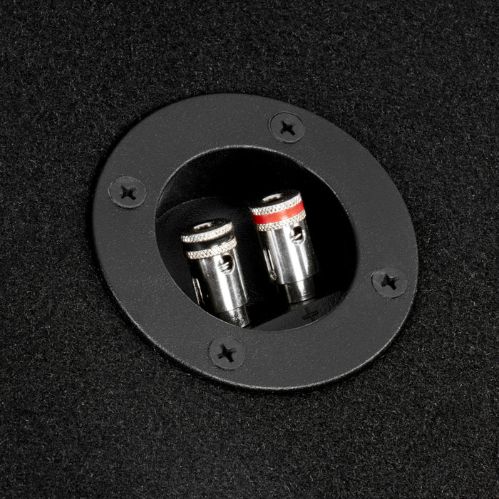NE102S Dual 10" Sealed 3/4" MDF Black Carpeted Subwoofer Enclosure – 1.2 Cu. Ft. with Polyfil and NVX Logo