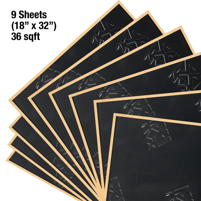 SDBBP40UL 90 mil 36 sq ft Ultra Light Full Car Sound Deadening Kit (Nine 18" x 32" Sheets) - Black