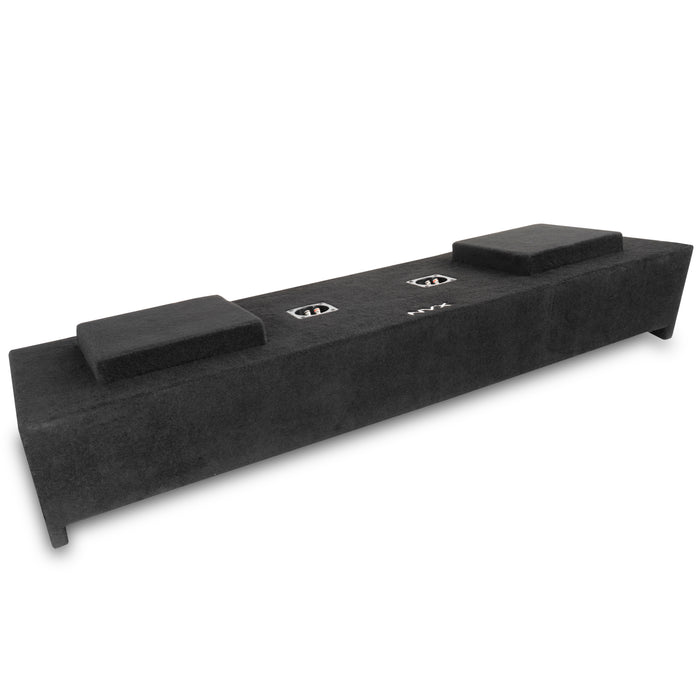Custom Fit Dual 12" Empty BOOST Sealed Truck Enclosure - 2007-2013 Chevrolet Silverado, GMC Sierra Crew Cab Trucks - VE-GM-SLVCCG2-D12S