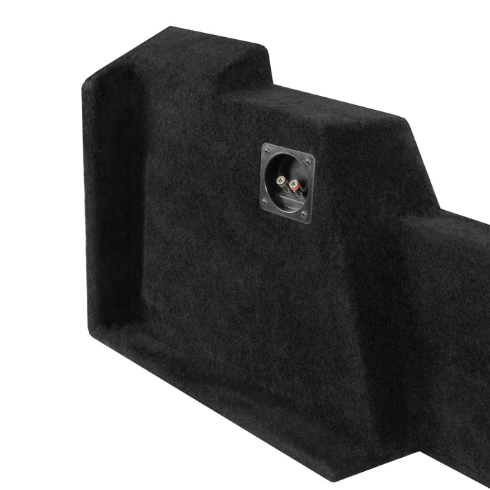 Custom Fit Single 12" Empty BOOST Sealed Truck Enclosure - 2014-2018 Chevrolet Silverado, GMC Sierra Double Cab Trucks - VE-GM-SLVDCG3-D12S