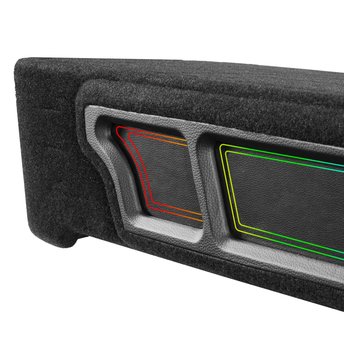 Custom Fit 700W RMS Dual 10" Loaded BOOST Vented Truck Enclosure with LED Lighting - 2009-2025 Ford F-Series - BE-FD-09F150SC-P210