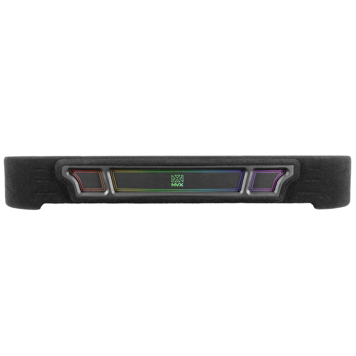 Custom Fit 800W RMS Dual 12" Loaded BOOST Sealed Truck Enclosure with LED Lighting - 2009-2026 Ford F-Series Crew Cab - BE-FD-09F150SC-S212
