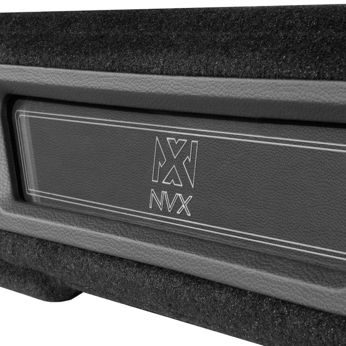 Custom Fit 1200W RMS Dual 10" Loaded BOOST Vented Truck Enclosure with LED Lighting - 2008-2018 Chevrolet Silverado and GMC Sierra Crew Cab - BE-GM-08SLVCC-P210