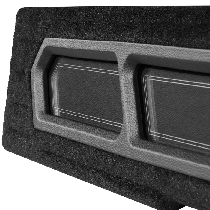 Custom Fit 1200W RMS Dual 10" Loaded BOOST Vented Truck Enclosure with LED Lighting - 2008-2018 Chevrolet Silverado and GMC Sierra Crew Cab - BE-GM-08SLVCC-P210
