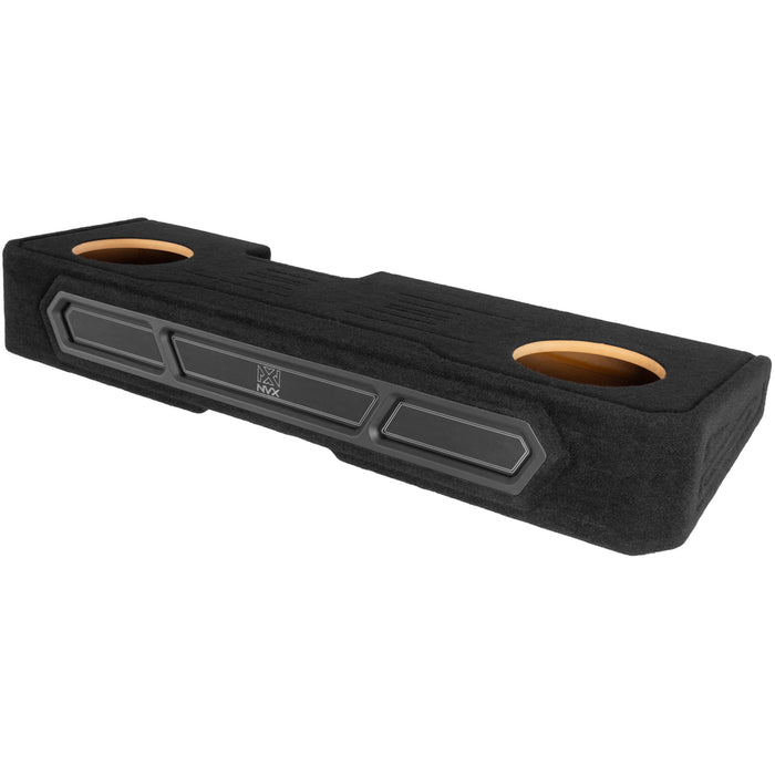 Custom Fit 1200W RMS Dual 10" Loaded BOOST Vented Truck Enclosure with LED Lighting - 2008-2018 Chevrolet Silverado and GMC Sierra Crew Cab - BE-GM-08SLVCC-P210