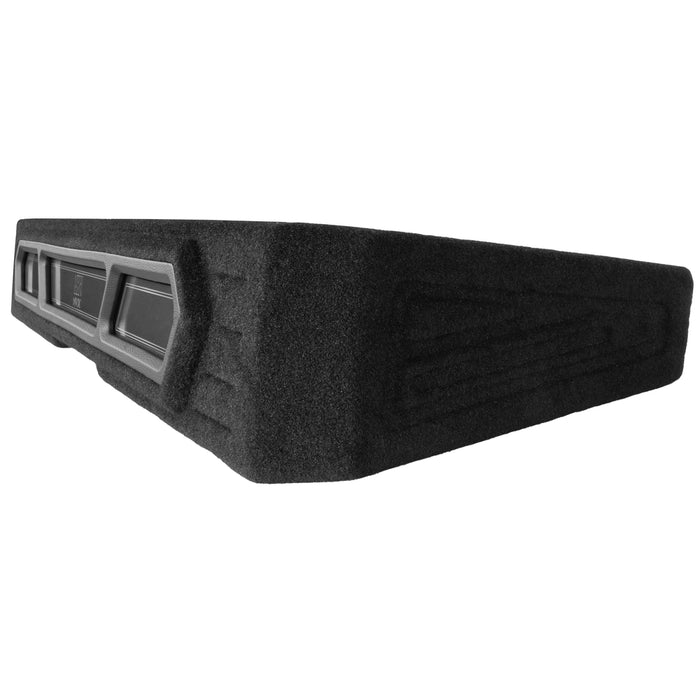 Custom Fit 1200W RMS Dual 12" Loaded BOOST Sealed Truck Enclosure with LED Lighting - 2008-2018 Chevrolet Silverado and GMC Sierra Crew Cab - BE-GM-08SLVCC-S212