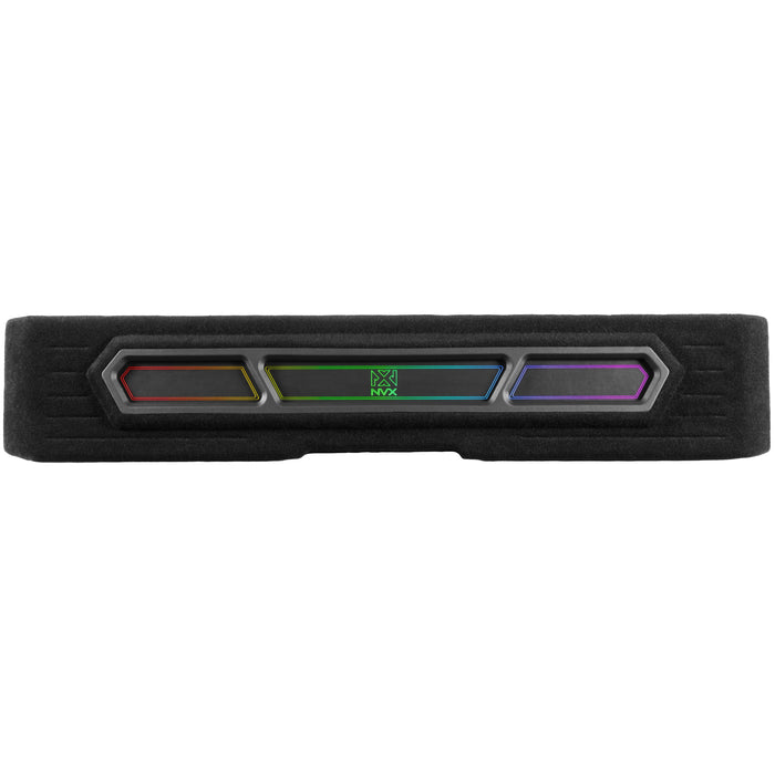 Custom Fit 1200W RMS Dual 10" Loaded BOOST Sealed Truck Enclosure with LED Lighting - 2019-2024 Chevrolet Silverado and GMC Sierra Crew Cab - BE-GM-19SLVCC-S210