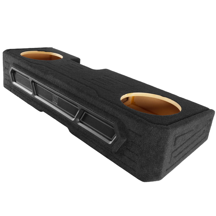 Custom Fit 1200W RMS Dual 12" Loaded BOOST Sealed Truck Enclosure with LED Lighting - 2019-2024 Chevrolet Silverado and GMC Sierra Crew Cab - BE-GM-19SLVCC-S212