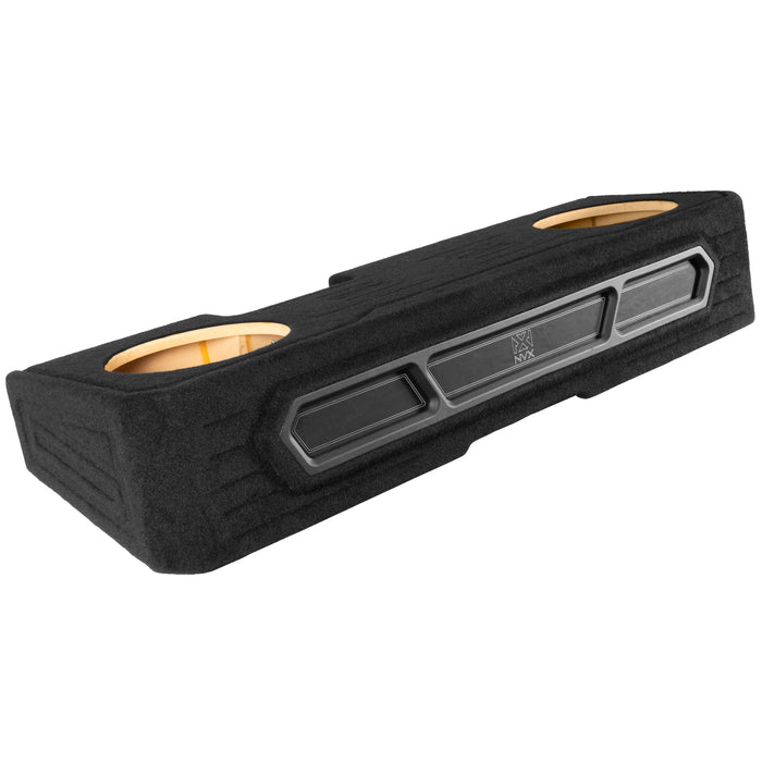 Custom Fit 1200W RMS Dual 12" Loaded BOOST Sealed Truck Enclosure with LED Lighting - 2019-2024 Chevrolet Silverado and GMC Sierra Crew Cab - BE-GM-19SLVCC-S212