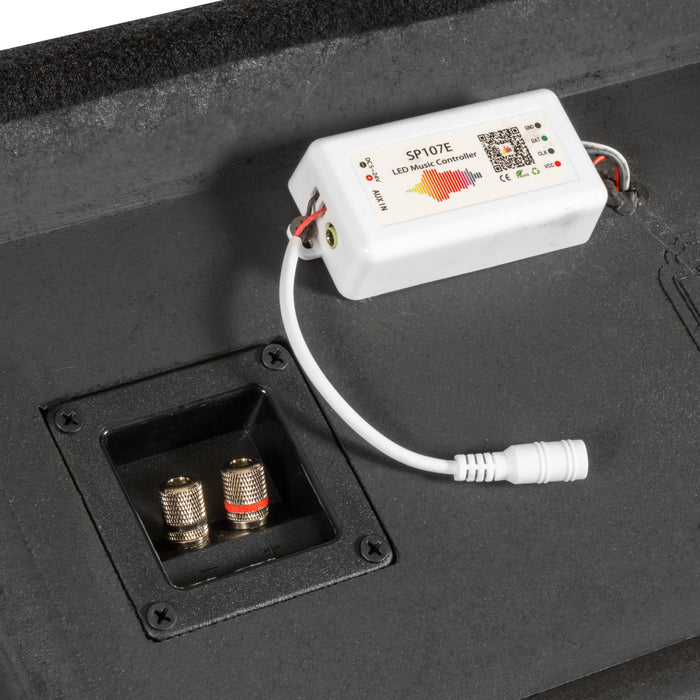 Custom Fit 1200W RMS Dual 10" Loaded BOOST Sealed Truck Enclosure with LED Lighting - 2019-2024 Ram 1500 Crew Cab - BE-RAM-19CC-S210