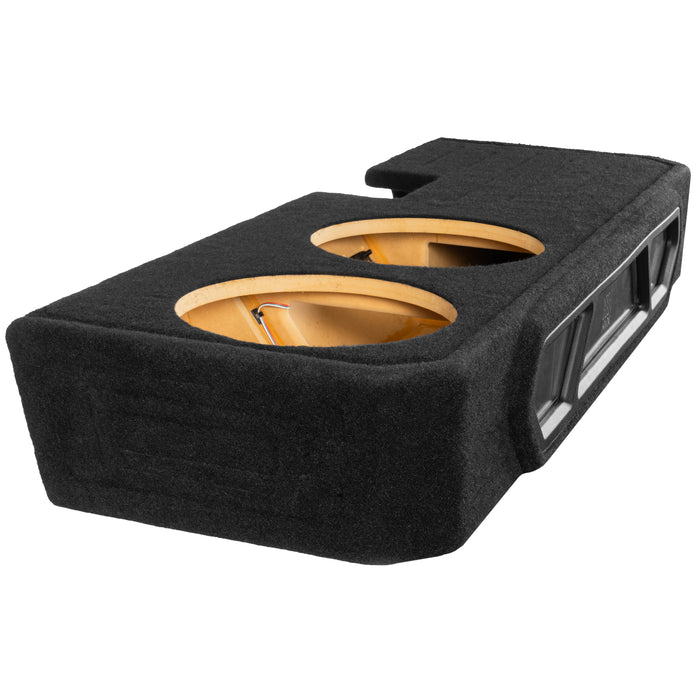 Custom Fit 1200W RMS Dual 12" Loaded BOOST Sealed Truck Enclosure with LED Lighting - 2019-2024 Ram 1500 Crew Cab - BE-RAM-19CC-S212
