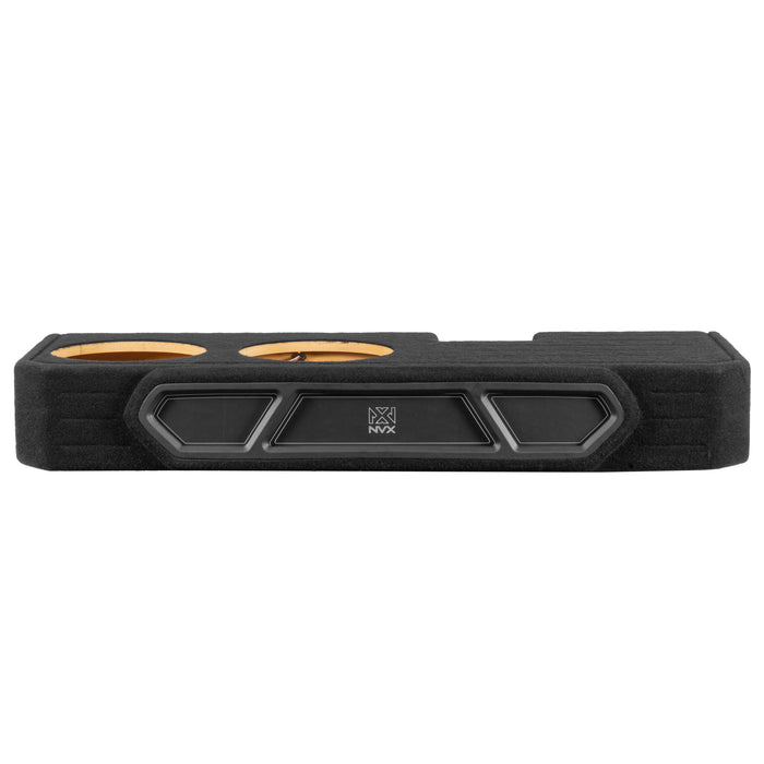 Custom Fit 1200W RMS Dual 12" Loaded BOOST Sealed Truck Enclosure with LED Lighting - 2019-2024 Ram 1500 Crew Cab - BE-RAM-19CC-S212