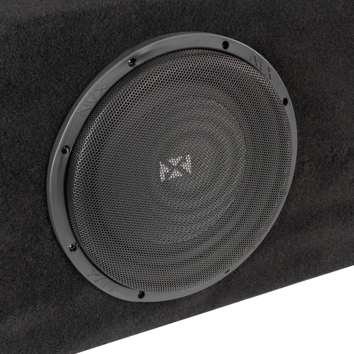 Custom Fit 700W RMS Dual 10" Loaded BOOST Sealed Truck Enclosure - 2009-2018 Ford F-150 Super Crew Cab - LVE-FRD-150CCG12-D10S
