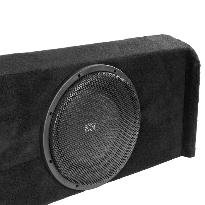 Custom Fit 800W RMS Dual 12" Loaded BOOST Sealed Truck Enclosure - 2009-2018 Ford F-150 Super Crew Cab - LVE-FRD-150CCG12-D12S