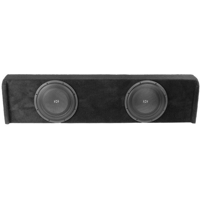 Custom Fit 800W RMS Dual 12" Loaded BOOST Sealed Truck Enclosure - 2009-2018 Ford F-150 Super Crew Cab - LVE-FRD-150CCG12-D12S