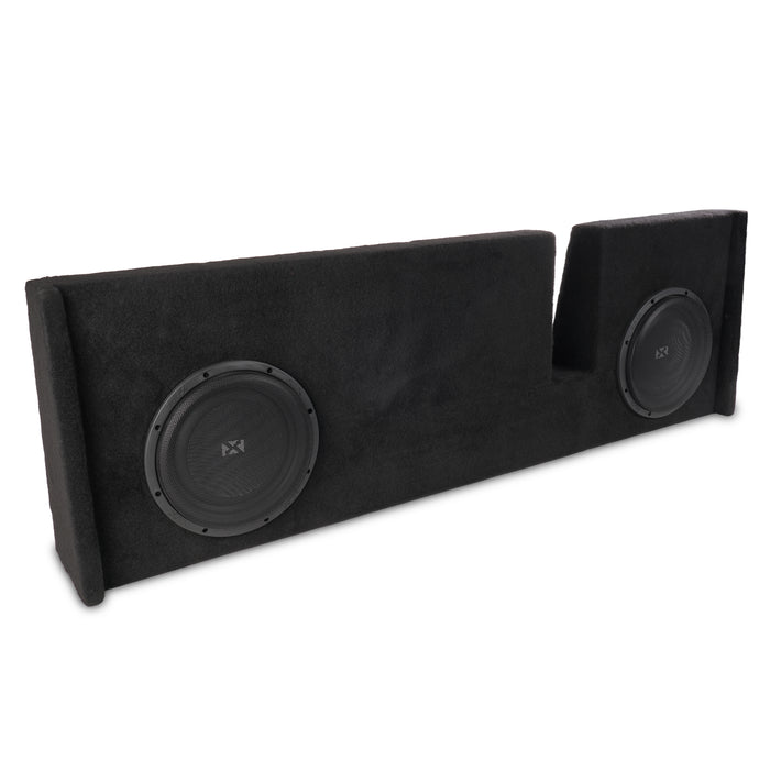 Custom Fit 700W RMS Dual 10" Loaded BOOST Sealed Truck Enclosure - 2009-2018 Ford F-150 Super Crew and Super Cab - LVE-FRD-150CECG12-D10S