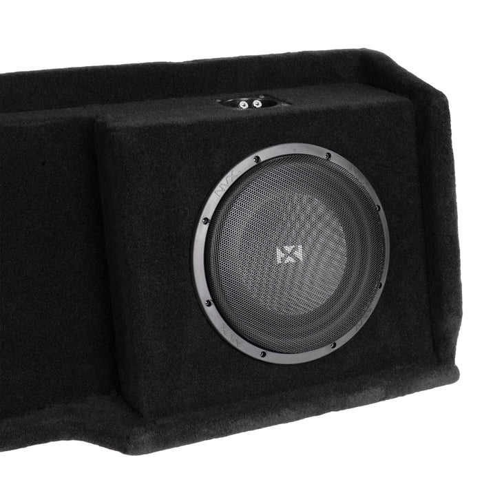 Custom Fit 700W RMS Dual 10" Loaded BOOST Sealed Truck Enclosure - 1999-2006 Chevrolet Silverado and GMC Sierra Extended Cab - LVE-GM-SLVECG1-D10S