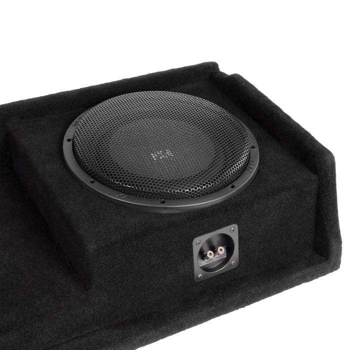 Custom Fit 800W RMS Dual 12" Loaded BOOST Sealed Truck Enclosure - 1999-2006 Chevrolet Silverado and GMC Sierra Extended Cab - LVE-GM-SLVECG1-D12S