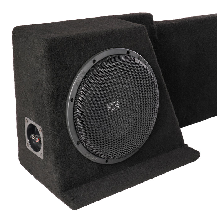 Custom Fit 700W RMS Dual 10" Loaded BOOST Sealed Truck Enclosure - 2008-2013 Chevrolet Silverado and GMC Sierra Extended Cab - LVE-GM-SLVECG2-D10S