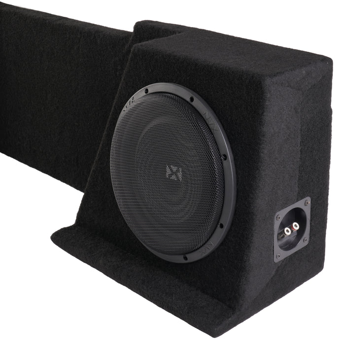 Custom Fit 800W RMS Dual 12" Loaded BOOST Sealed Truck Enclosure - 2008-2013 Chevrolet Silverado and GMC Sierra Extended Cab - LVE-GM-SLVECG2-D12S