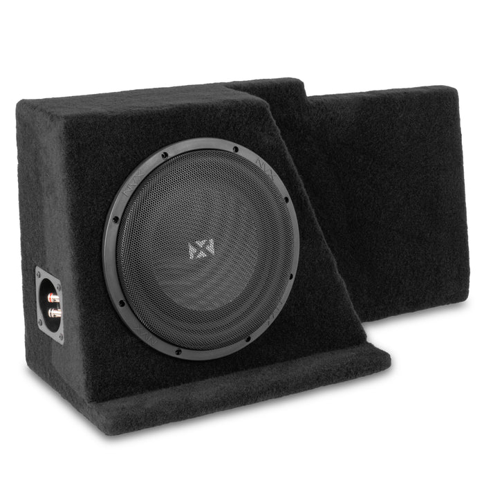 Custom Fit 350W RMS Single 10" Loaded BOOST Sealed Truck Enclosure - 2008-2013 Chevrolet Silverado and GMC Sierra Extended Cab - LVE-GM-SLVECG2-S10S
