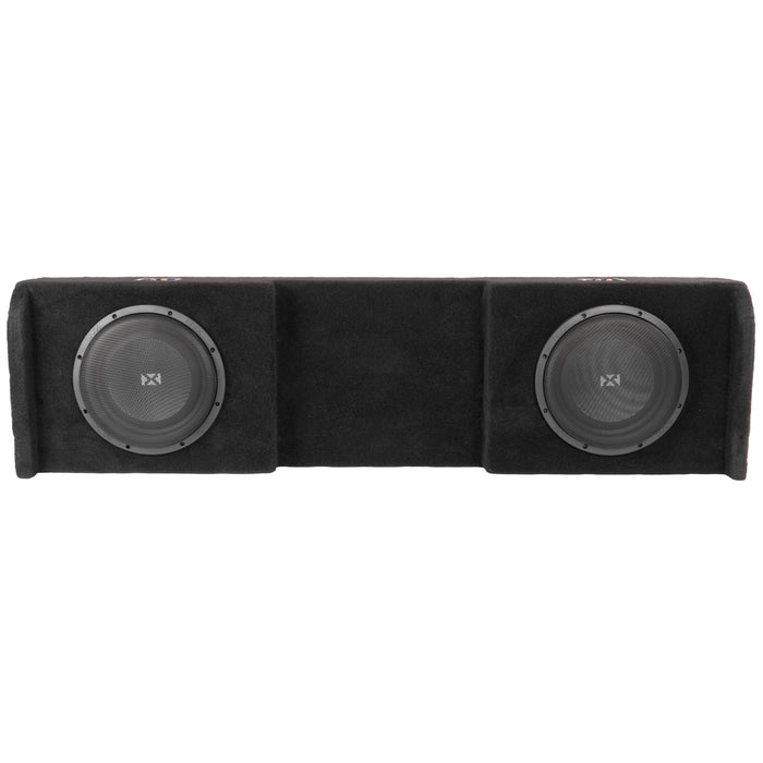 Custom Fit 700W RMS Dual 10" Loaded BOOST Sealed Truck Enclosure - 2004-2018 Nissan Titan Crew and King Cab - LVE-NIS-TTNCKCG1-D10S