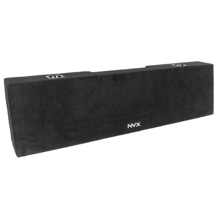 Custom Fit 700W RMS Dual 10" Loaded BOOST Sealed Truck Enclosure - 2004-2018 Nissan Titan Crew and King Cab - LVE-NIS-TTNCKCG1-D10S