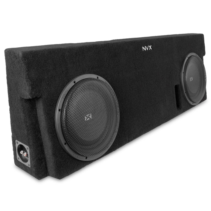 Custom Fit 800W RMS Dual 12" Loaded BOOST Sealed Truck Enclosure - 2014-2021 Toyota Tundra Crew Max - LVE-TOY-TUNCCG2-D12S