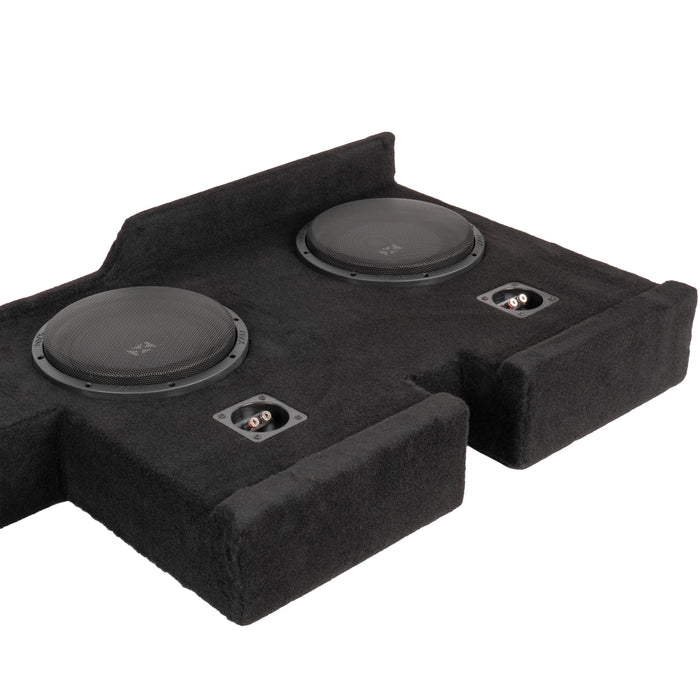 Custom Fit 700W RMS Dual 10" Loaded BOOST Sealed Truck Enclosure - 2007-2017 Toyota Tundra Double Cab - LVE-TOY-TUNDCG2-D10S