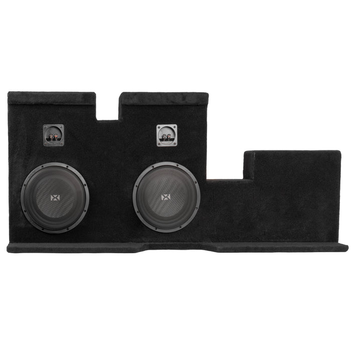 Custom Fit 700W RMS Dual 10" Loaded BOOST Sealed Truck Enclosure - 2007-2017 Toyota Tundra Double Cab - LVE-TOY-TUNDCG2-D10S