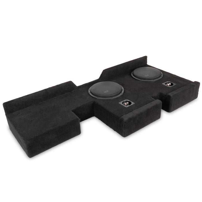 Custom Fit 700W RMS Dual 10" Loaded BOOST Sealed Truck Enclosure - 2007-2017 Toyota Tundra Double Cab - LVE-TOY-TUNDCG2-D10S