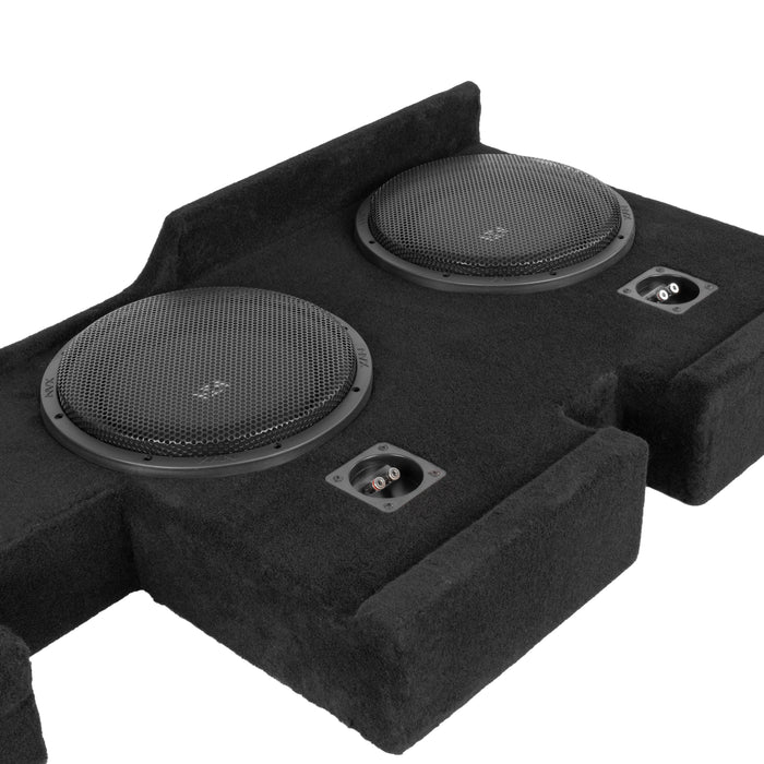 Custom Fit 800W RMS Dual 12" Loaded BOOST Sealed Truck Enclosure - 2007-2017 Toyota Tundra Double Cab - LVE-TOY-TUNDCG2-D12S