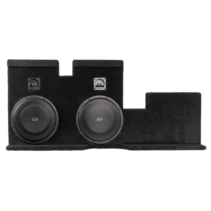 Custom Fit 800W RMS Dual 12" Loaded BOOST Sealed Truck Enclosure - 2007-2017 Toyota Tundra Double Cab - LVE-TOY-TUNDCG2-D12S