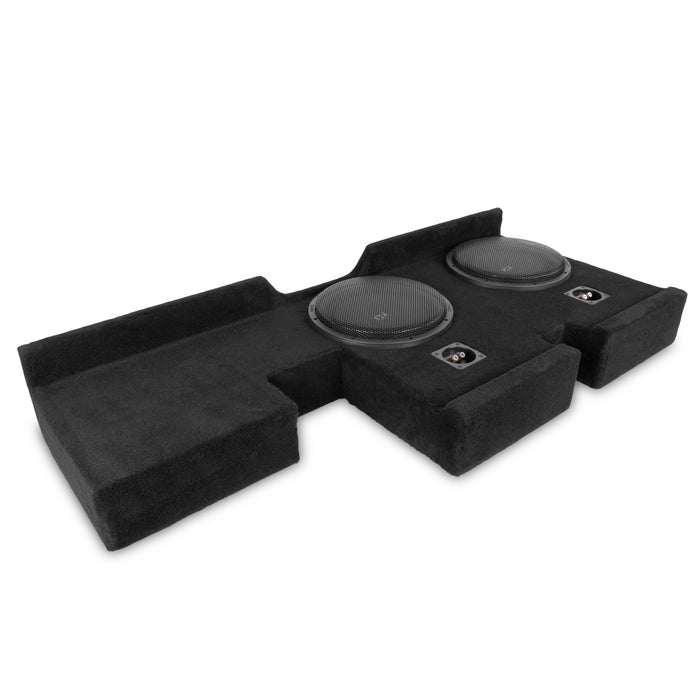 Custom Fit 800W RMS Dual 12" Loaded BOOST Sealed Truck Enclosure - 2007-2017 Toyota Tundra Double Cab - LVE-TOY-TUNDCG2-D12S