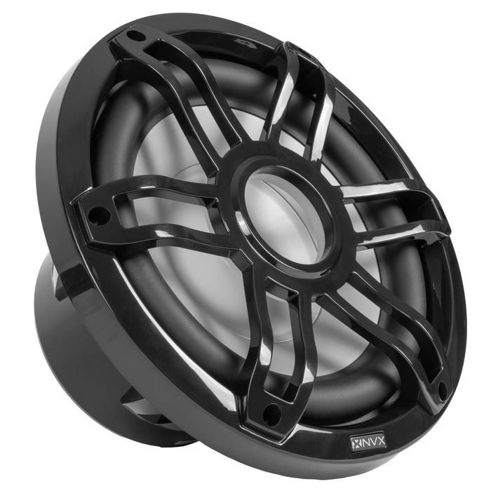 NVX MV104B 10" V-Series Marine Subwoofer with LED (Black)