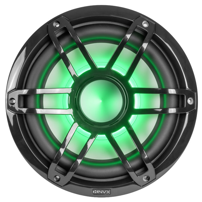 NVX MV104B 10" V-Series Marine Subwoofer with LED (Black)