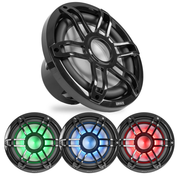 NVX MV104B 10" V-Series Marine Subwoofer with LED (Black)