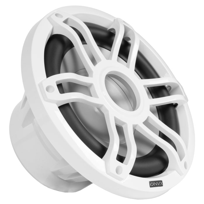 NVX MV104W 10" V-Series Marine Subwoofer with LED (White)