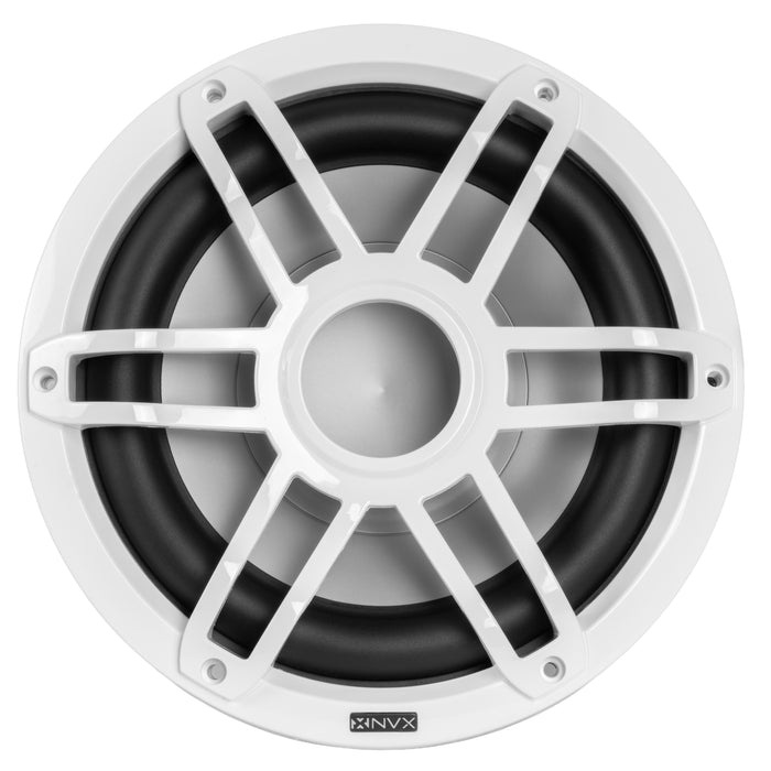 NVX MV104W 10" V-Series Marine Subwoofer with LED (White)