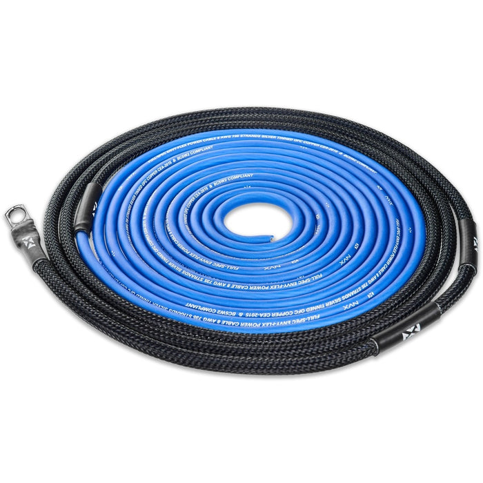 NVX Single 8" Complete Bass System w/ Ported Box, Amp, and Wiring Kit