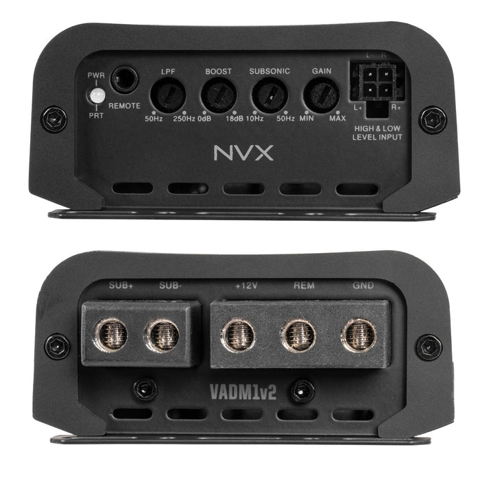 NVX Single 8" Complete Bass System w/ Ported Box, Amp, and Wiring Kit