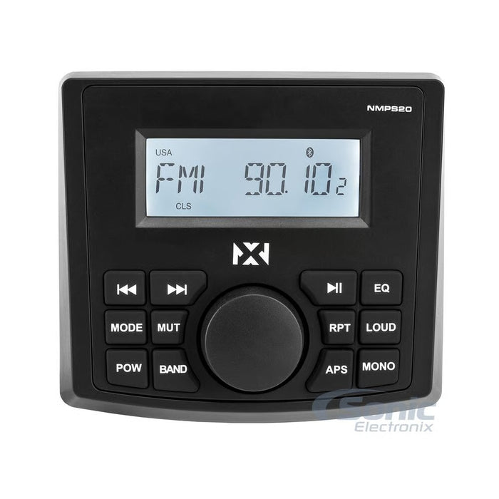 NVX NMPS20 Receiver, 2x MVSP65 Marine Speakers, MV104W Subwoofer, vad11005v2