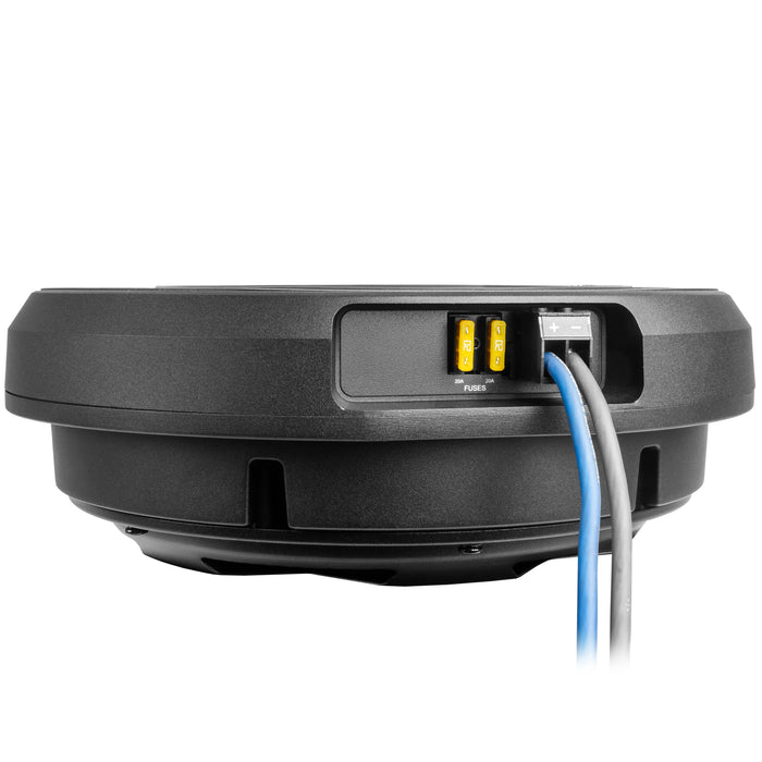 QBSTA 900W Peak (300W RMS) 11" Spare Tire Powered Subwoofer System with Remote Bass Knob
