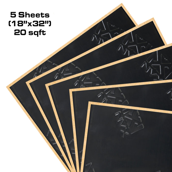 SDBPRO20 177 mil 20 sq ft Ultra Thick Full Car Sound Deadening Kit (Five 18" x 32" Sheets) - Black