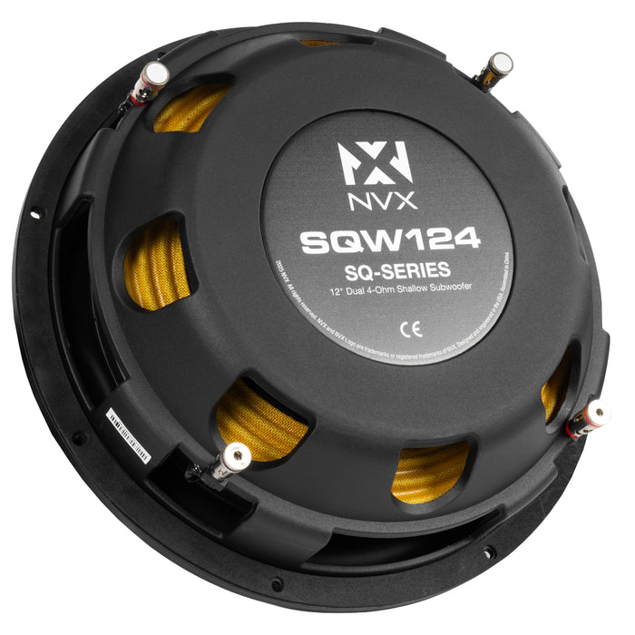 SQW104 1200W Peak (600W RMS) 10" SQ-Series Dual 4-ohm Shallow-Mount Car Subwoofer