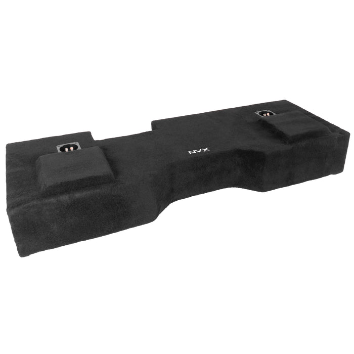 Custom Fit Single 12" Empty BOOST Sealed Truck Enclosure - 2014-2018 Chevrolet Silverado, GMC Sierra Crew Cab Trucks - VE-GM-SLVCCG3-D12S