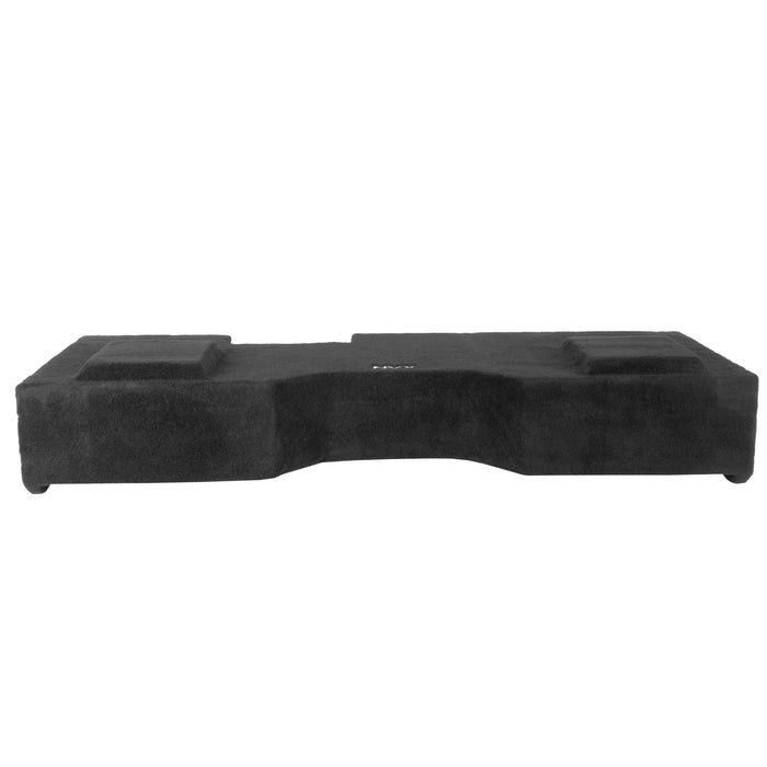 Custom Fit Single 12" Empty BOOST Sealed Truck Enclosure - 2014-2018 Chevrolet Silverado, GMC Sierra Crew Cab Trucks - VE-GM-SLVCCG3-D12S