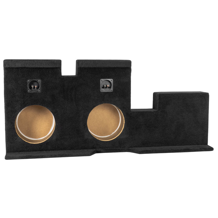 Custom Fit Dual 10" Sealed Empty Down Firing Subwoofer Enclosure - 2007-2017 Toyota Tundra Double Cab Trucks - VE-TOY-TUNDCG2-D10S