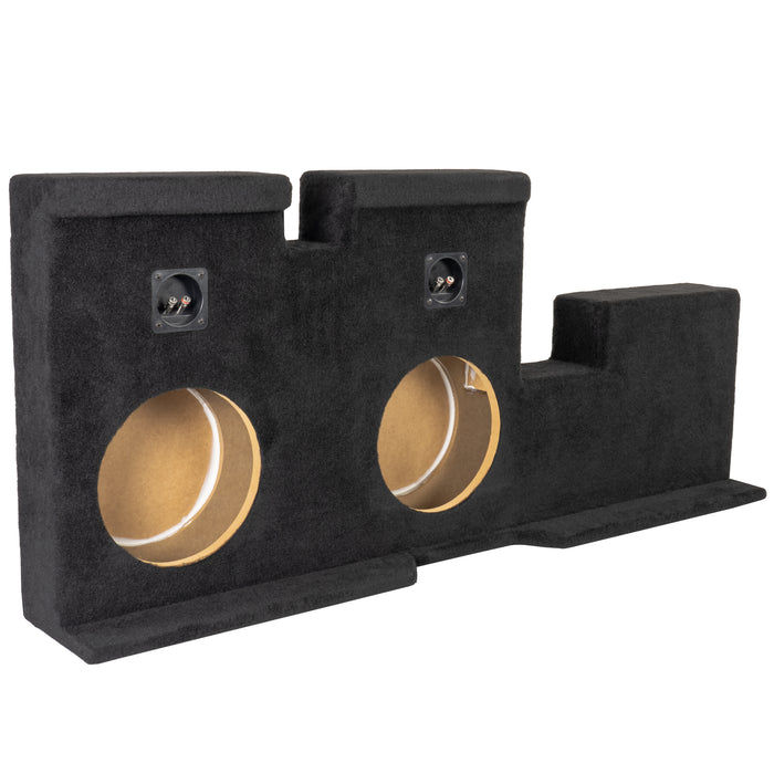 Custom Fit Dual 10" Sealed Empty Down Firing Subwoofer Enclosure - 2007-2017 Toyota Tundra Double Cab Trucks - VE-TOY-TUNDCG2-D10S